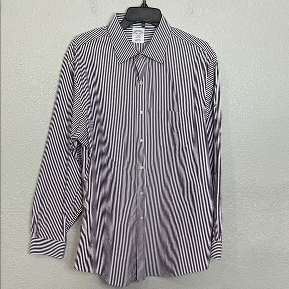Brooks Brothers Blue/Red Striped Regent Dress Shirt Size 16.5 - Picture 2 of 8